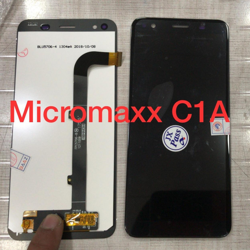 Micromax Canvas 1 2018 C1A Display and Touch Screen Glass Combo Replacement - Black